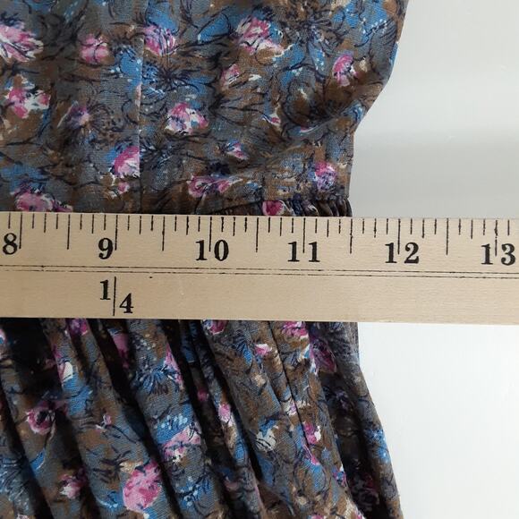 Vintage Girls Prairie Twirl Dress Pinafore Purple Tie Waist Collared Pinnie - Picture 13 of 16